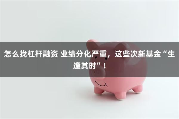 怎么找杠杆融资 业绩分化严重，这些次新基金“生逢其时”！