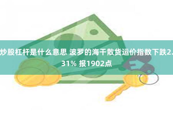 炒股杠杆是什么意思 波罗的海干散货运价指数下跌2.31% 报1902点