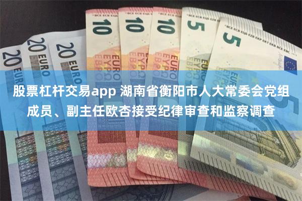 股票杠杆交易app 湖南省衡阳市人大常委会党组成员、副主任欧杏接受纪律审查和监察调查